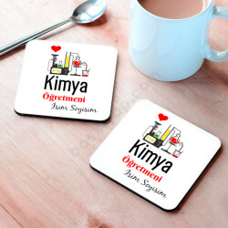 Kimya Öğretmeni Tasarımlı Bardak Altlığı online tasarla