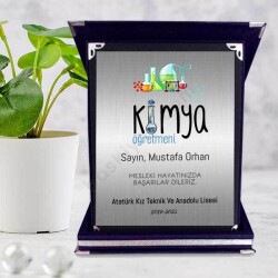 Kimya Öğretmenlerine Özel Lacivert Plaket online tasarla