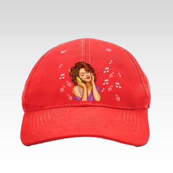Popart Baskılı Kırmızı Bez Şapka online tasarla