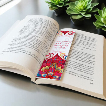 Kırmızı Desenli Kitap Ayracı online tasarla