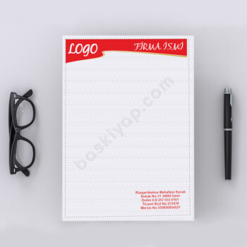 Kırmızı Tasarımlı Antetli Kağıt online tasarla