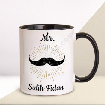 Mr İsim Baskılı Siyah Kupa Bardak online tasarla
