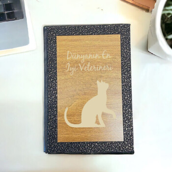 Kişiye Özel Desenli Ahşap Lazer Kazıma Çizgili Defter online tasarla
