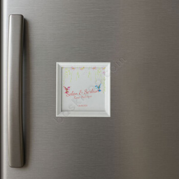 Kişiye Özel Kına Hatırası Çerçeveli Kare Magnet online tasarla