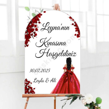 Kişiye Özel Oval Kesim Karşılama Panosu online tasarla