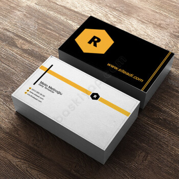 Kişiye Özel Satış Temsilcisi Kartviziti Sarı Siyah online tasarla