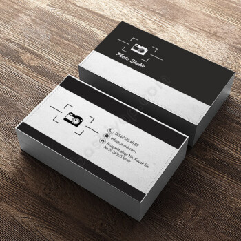 Kişiye Özel Siyah Temalı Fotoğrafçı Kartviziti online tasarla