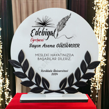 Kişiye Özel Yuvarlak Ahşap Plaket 16Cm online tasarla