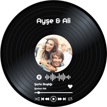 Kişiye Özel Yuvarlak Pleksi Spotify Plak Kendin Tasarla | 15262 online tasarla