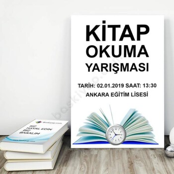 Kitap Okuma Yarışması Kişiye Özel Afiş online tasarla