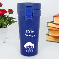 Kız Tasarımlı Mavi Termos online tasarla