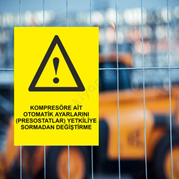 Kompresöre Ait Ayarları Yetkiliye Sor Etiketi online tasarla