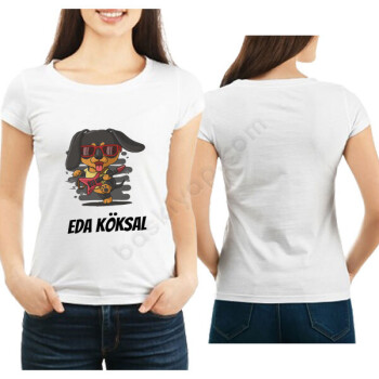 Köpek Tasarımlı Baskılı Beyaz Tişört online tasarla