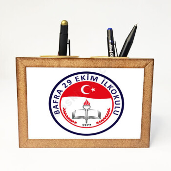 Kurum Logolu Baskılı Masaüstü Kalemlik online tasarla