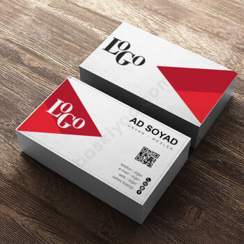 Üçgen Ve Qr Desenli Kartvizit online tasarla