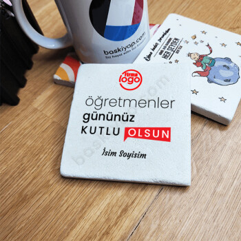 Kurumsal Öğretmenler Günü Tasarımlı Bardak Altlığı online tasarla