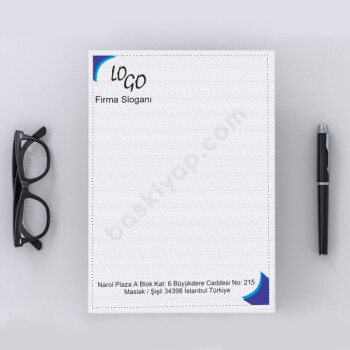 Lacivert Açık Mavi Tasarımlı Antetli Kağıt online tasarla
