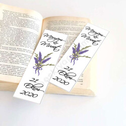 Lavanta Tasarımlı Nikah Hediyeliği  Kitap Ayracı online tasarla