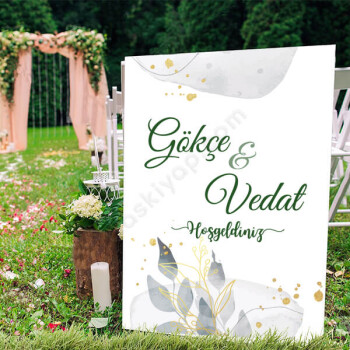 Lila Çiçekli Tasarım Ayaklı Pano online tasarla