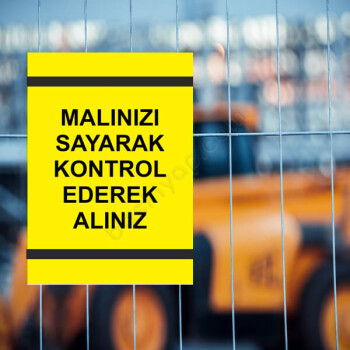 Malınızı Sayarak Kontrol Ederek Alınız Etiketi online tasarla