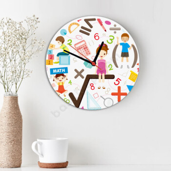 Matematik Tasarımlı Ahşap Daire Duvar Saati online tasarla