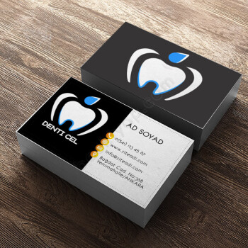 Mavi Beyaz Diş Logolu Diş Hekimi Kartviziti online tasarla