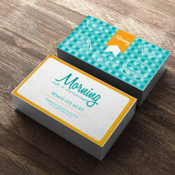 Mavi Sarı Renk Detaylı Gıda Kartviziti online tasarla