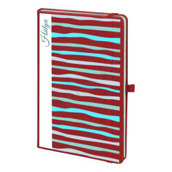 Mavi Yana Çizgili Kırmızı Ajanda online tasarla
