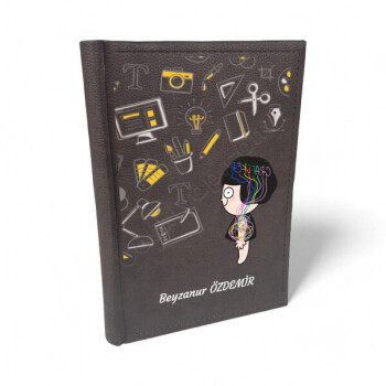 Modelist Kahverengi Çizgili Defter online tasarla