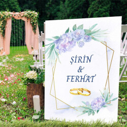 Mor Çiçekli Ayaklı Pano online tasarla