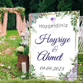 Mor Desenli Ayaklı Pano online tasarla