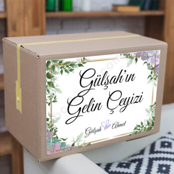 Mor Desenli Çeyiz Etiketi online tasarla