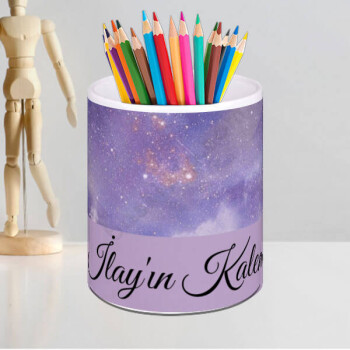 Mor Gökyüzü Tasarımlı Porselen Kalemlik online tasarla