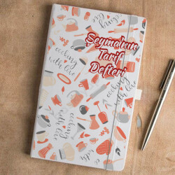 Mutfak Desenleri Tarif Defteri Tarihsiz Beyaz Ajanda / Defter online tasarla