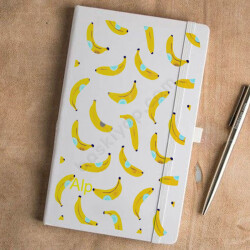 Muz Tasarımlı Tarihsiz Beyaz Ajanda online tasarla