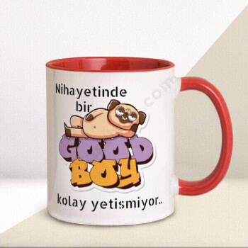 Nihayetinde Good Boy Baskılı Kırmızı Kupa online tasarla