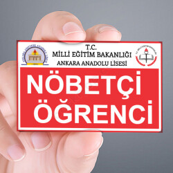 Nöbetçi Öğrenci Yaka Kartı online tasarla