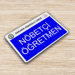 Nöbetçi Öğretmen Tasarımlı Kart Örneği online tasarla