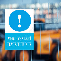 Merdivenleri Temiz Tut Levhası online tasarla