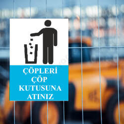 Çöpleri Çöp Kutusuna At Levhası online tasarla