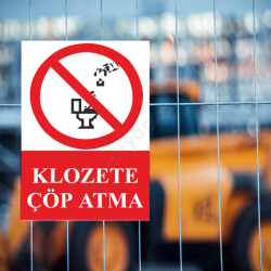 Klozete Çöp Atma Levhası online tasarla