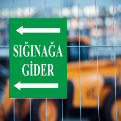 Sığınağa Gider Sol Ok Levhası online tasarla