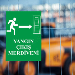 Yangın Çıkış Merdiveni Sağ Yön Levha online tasarla