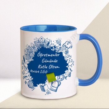 Öğretmene Hediye Mavi Kupa online tasarla
