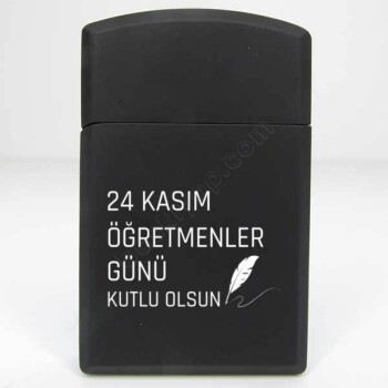 Öğretmenim İçin Özel Slim Parlak Siyah Metal Çakmak online tasarla