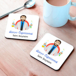 Öğretmenler Günü Temalı Bardak Altlığı online tasarla