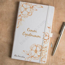 Öğretmenler Gününe Özel Çiçekli Ajanda online tasarla