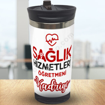 Sağlık Hizmetleri Öğretmenlerine Özel Baskılı Termos Bardak online tasarla