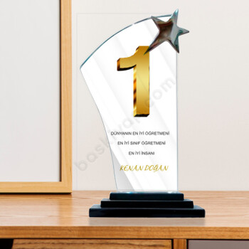 Öğretmenlere Özel Kristal Plaket online tasarla