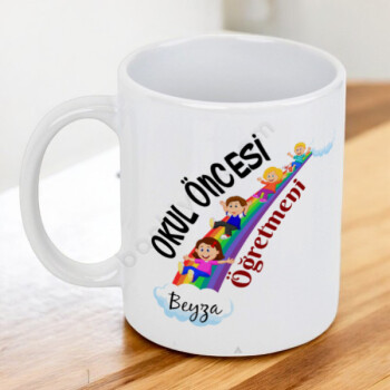 Okul Öncesi Öğretmeni Öğrenci Tasarımlı Beyaz Kupa Bardak online tasarla